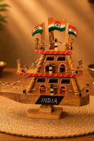 Handmade Wooden Indian Ship Showpiece